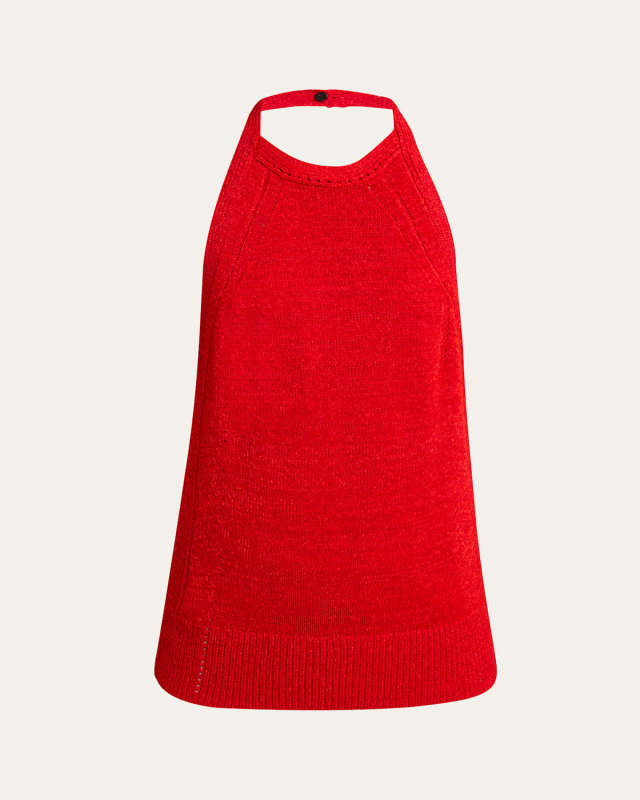 Leona Halter Viscose Ribbon Knit Top